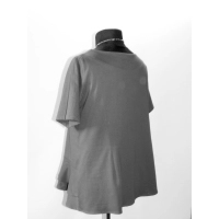 Elegancka Bluzka z falbankami idealna pod żakiet - szara